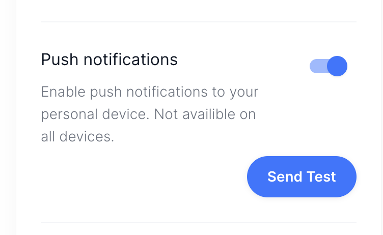 Push notification settings